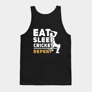 Eat sleep cricket repeat Tank Top